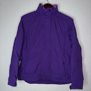L.L. Bean Women's Purple Hooded Windbreaker Rain Jacket Full Zip Size Small